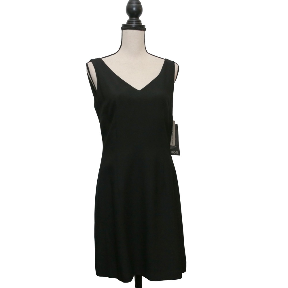 Evan-Picone Dress‎ Womens 8 Black NEW Cocktail V-Neck Sleeveless A-Line 63719